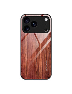 Cover iPhone 17 Pro Max Vetro Venature Legno Caffè Coffee