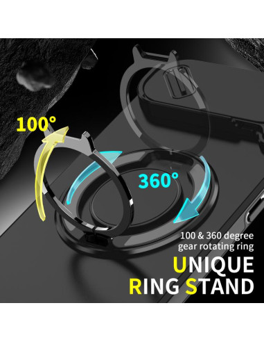 Cover iPhone Air Mimetico Ring Holder Nero | Melacompro