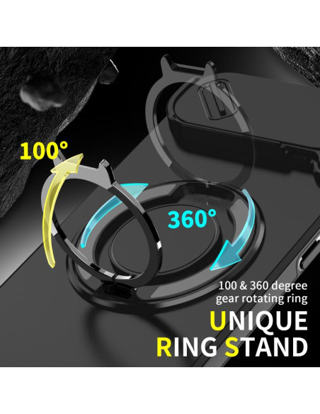 Cover iPhone Air Mimetico Ring Holder Nero | Melacompro