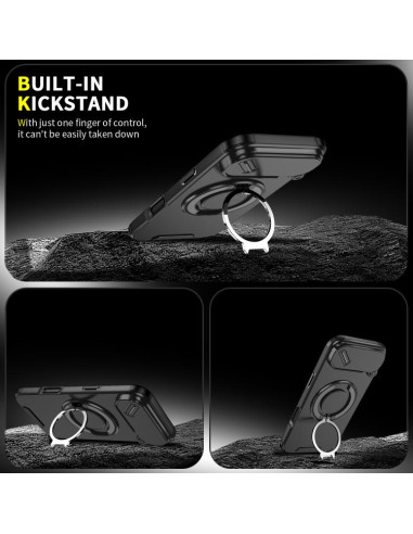 Cover iPhone Air Mimetico Ring Holder Nero | Melacompro