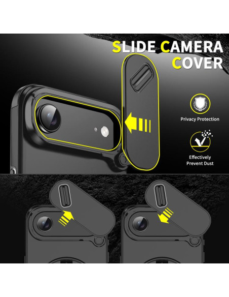 Cover iPhone Air Mimetico Ring Holder Nero | Melacompro