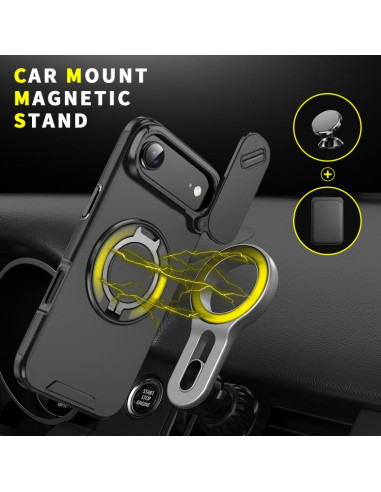 Cover iPhone Air Mimetico Ring Holder Nero | Melacompro