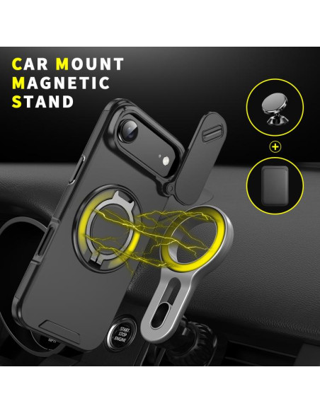 Cover iPhone Air Mimetico Ring Holder Nero | Melacompro