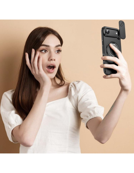 Cover iPhone Air Mimetico Ring Holder Nero | Melacompro