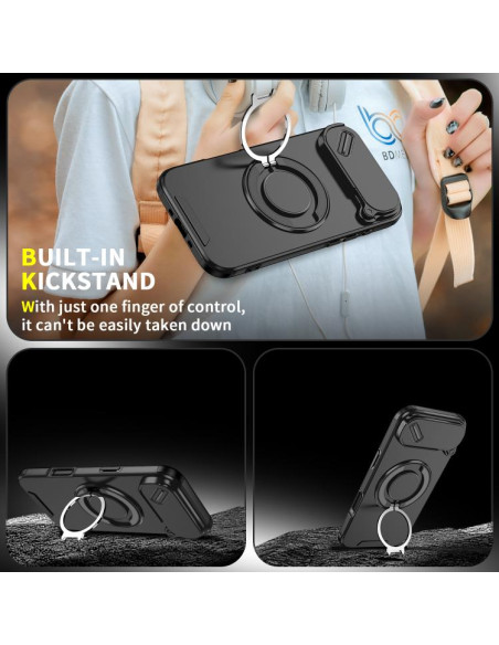 Cover iPhone Air Mimetico Ring Holder Nero | Melacompro