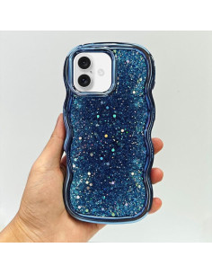 Cover iPhone 16 TPU Glitterato Sfumato Argento