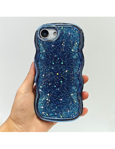 Cover iPhone 16E Glitterato Blu TPU | Melacompro