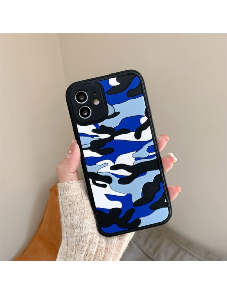 Cover iPhone 12 Pro Silicone Nero Blu | Melacompro