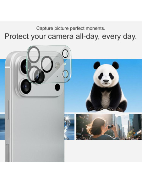 Protettore Lente iPhone 17 Pro Max Argento Nero | Melacompro