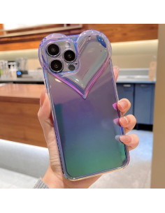 Cover iPhone 12 Pro TPU Cuore Colorato Viola