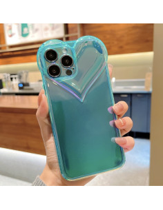 Cover iPhone 12 Pro TPU Cuore Colorato Viola Blu