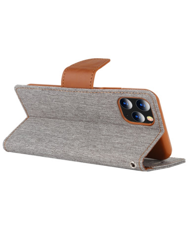 Cover iPhone 12 Pro Max Pelle Nero Grigio | Melacompro