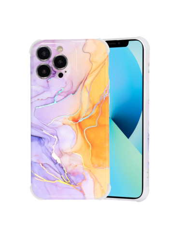 Cover iPhone 13 TPU Marmo Laser Rosa Viola | Melacompro