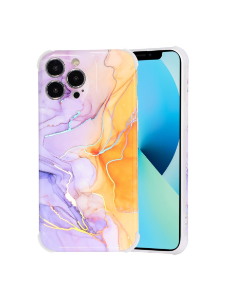 Cover iPhone 13 TPU Marmo Laser Rosa Viola | Melacompro