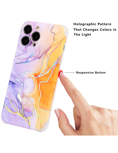 Cover iPhone 13 TPU Marmo Laser Rosa Viola | Melacompro