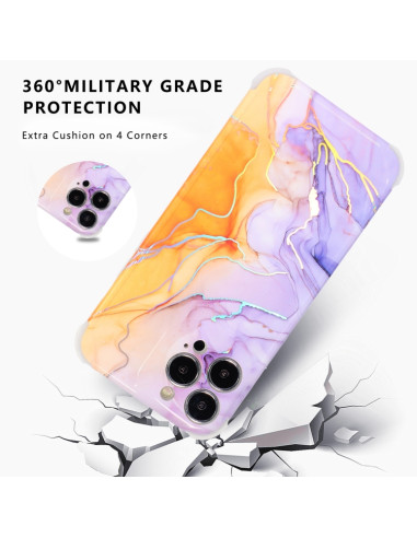 Cover iPhone 13 TPU Marmo Laser Rosa Viola | Melacompro