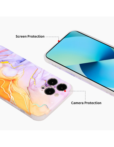 Cover iPhone 13 TPU Marmo Laser Rosa Viola | Melacompro