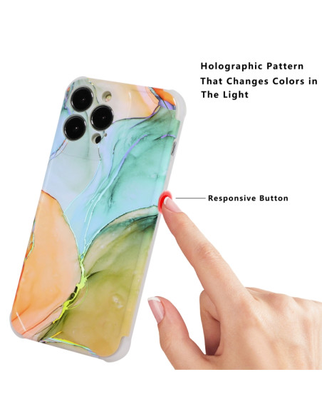 Cover iPhone 13 TPU Marmo Laser Rosa Blu | Melacompro