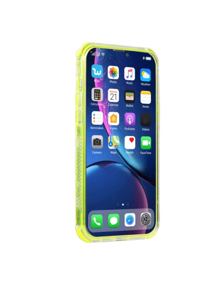 Cover iPhone 13 TPU PC Nero Fluorecent Verde | Melacompro