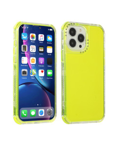 Cover iPhone 13 Pro TPU + PC Antiurto Viola Fluorecent Verde