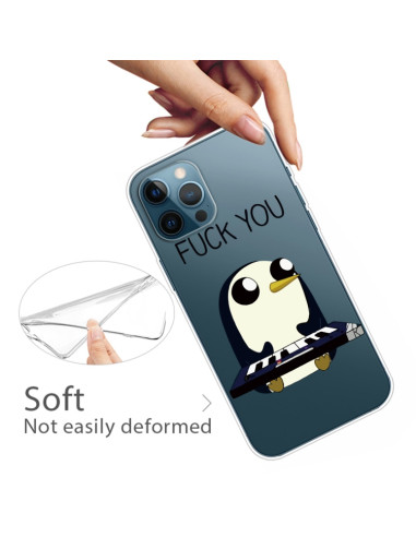 Cover iPhone 13 Pro TPU Trasparente Pinguino | Melacompro