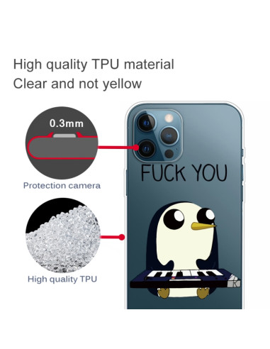 Cover iPhone 13 Pro TPU Trasparente Pinguino | Melacompro
