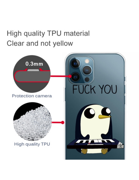 Cover iPhone 13 Pro TPU Trasparente Pinguino | Melacompro