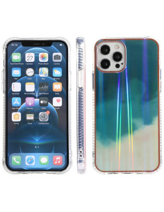 Cover iPhone 13 mini TPU PC Antiurto Aurora Acquerello Verde