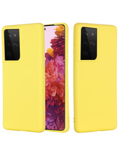Cover Galaxy S21 Ultra Silicone Liquido Antiurto Giallo