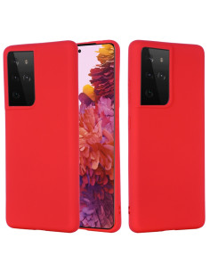 Cover Galaxy S21 Ultra Silicone Liquido Antiurto Giallo Rosso