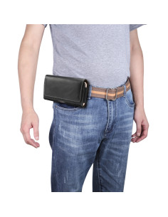 Marsupio Universale Pelle Agnello Nero per Smartphone