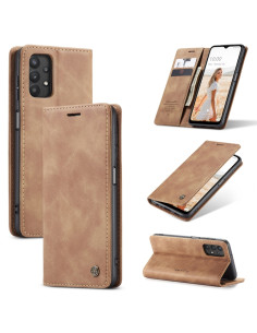 Cover Galaxy A32 5G Pelle Portafoglio Marrone