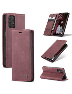 Cover Galaxy A32 5G Pelle Portafoglio Marrone Wine Rosso