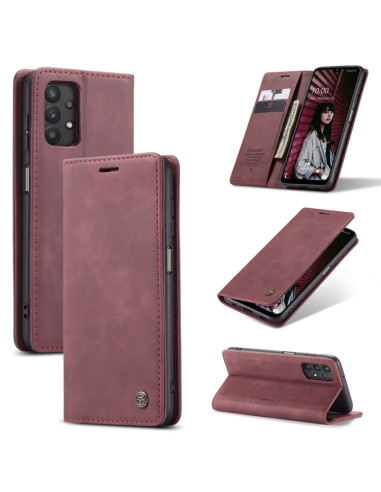 Cover Galaxy A32 5G Pelle Marrone Wine Rosso | Melacompro