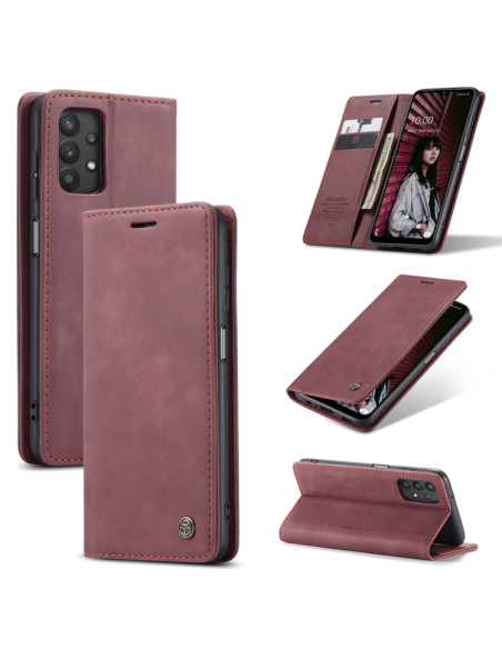 Cover Galaxy A32 5G Pelle Marrone Wine Rosso | Melacompro