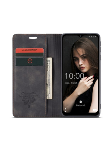 Cover Galaxy A12 Pelle Flip Portafoglio Nero | Melacompro