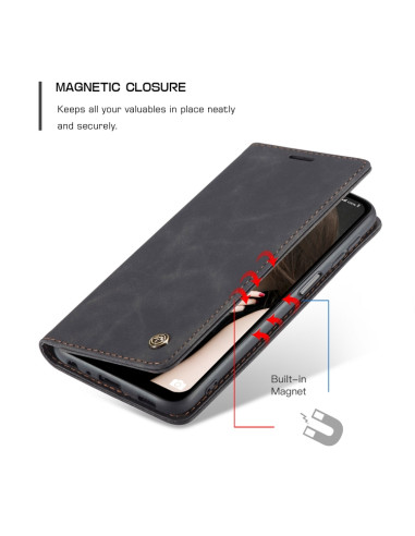 Cover Galaxy A12 Pelle Flip Portafoglio Nero | Melacompro