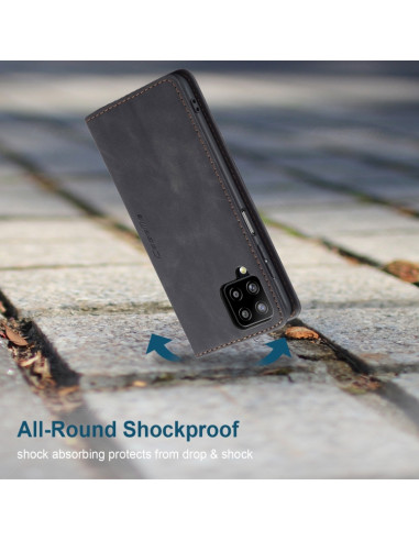 Cover Galaxy A12 Pelle Flip Portafoglio Nero | Melacompro