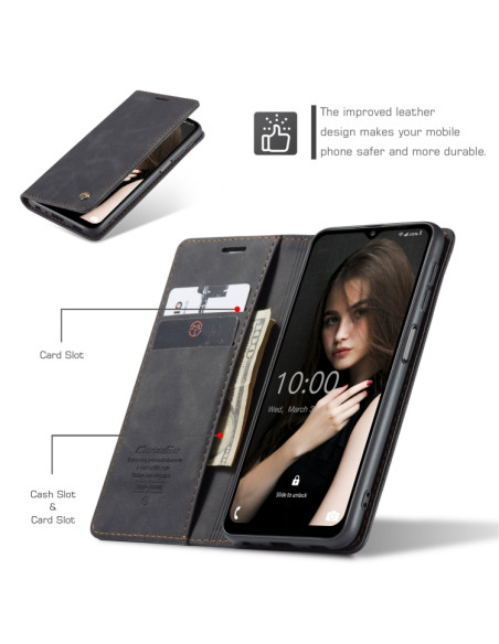 Cover Galaxy A12 Pelle Flip Portafoglio Nero | Melacompro