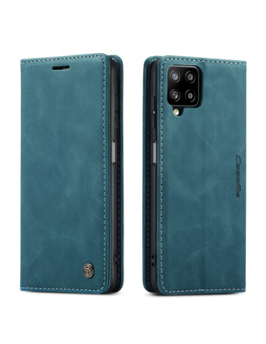 Cover Galaxy A12 Pelle Flip Portafoglio Blu | Melacompro
