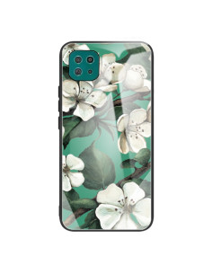 Cover Galaxy A22 5G Glass Antiurto Fiore Bianco