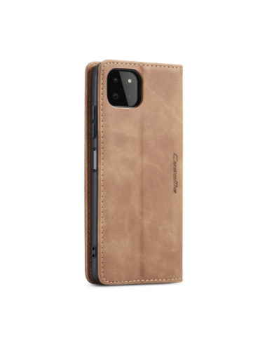 Cover Galaxy A22 5G Pelle Portafoglio Marrone | Melacompro