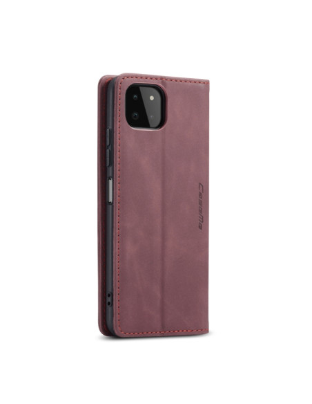 Cover Galaxy A22 5G Pelle Portafoglio Wine Rosso | Melacompro