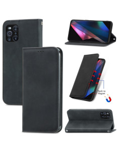 Cover OPPO Find X3 Pro Pelle Flip Magnetica Nero
