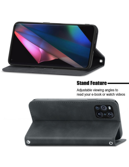 Cover OPPO Find X3 Pro Pelle Nero | Melacompro
