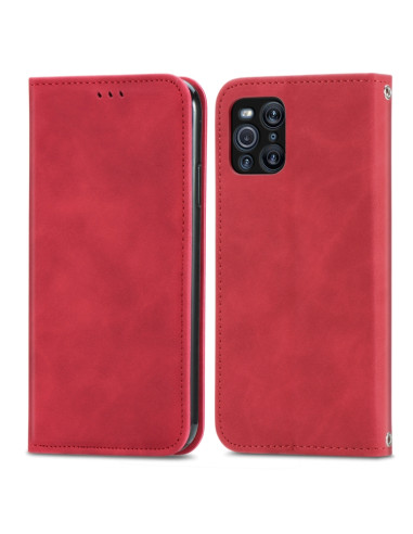 Cover OPPO Find X3 Pro Pelle Nero Rosso | Melacompro