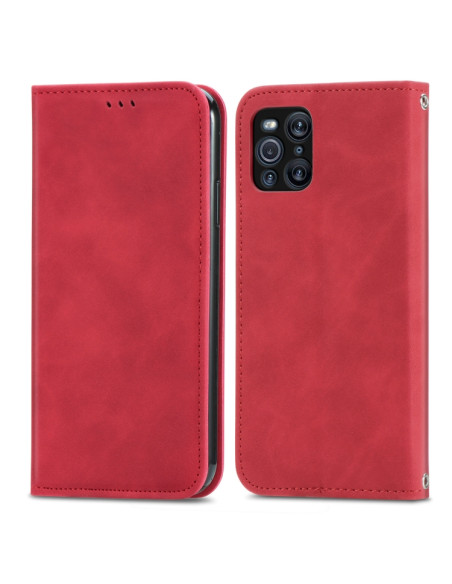Cover OPPO Find X3 Pro Pelle Nero Rosso | Melacompro