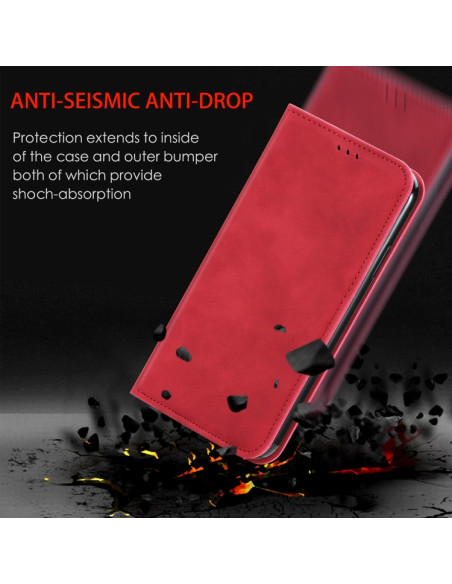 Cover OPPO Find X3 Pro Pelle Nero Rosso | Melacompro