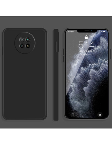 Cover Redmi Note 9 5G Silicone Blu Cielo Nero | Melacompro