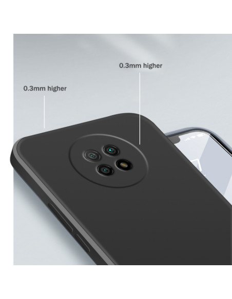 Cover Redmi Note 9 5G Silicone Blu Cielo Nero | Melacompro